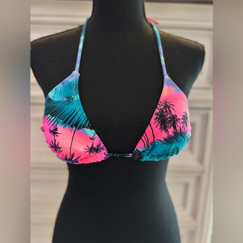 OP Vibrant Pink and Blue Bikini Top